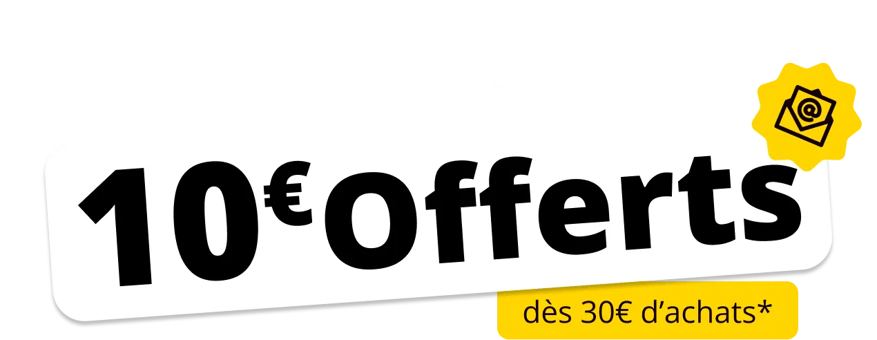 Inscrivez-vous à notre newsletter et recevez 10€ offerts dès 30€ d'achats