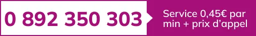 numero du service client: 0.892.350.303, Service 0,45€ par min + prix d'appel